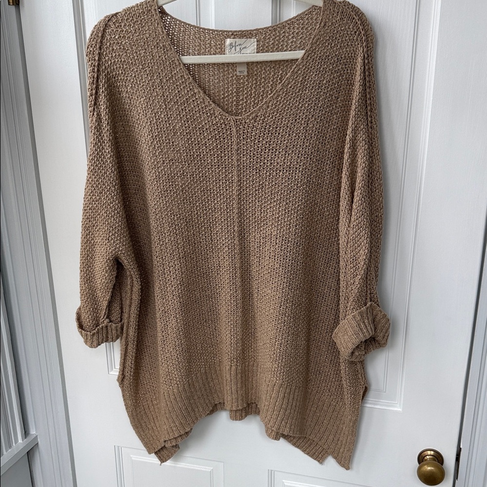 Cozy Tan Knit Sweater